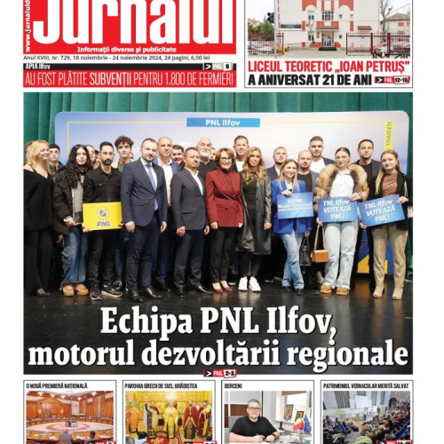 A apărut numărul 729 al Jurnalului de Ilfov, ediția print