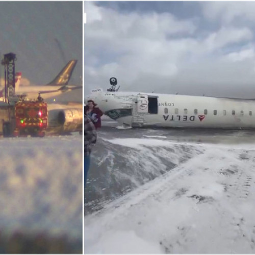 Avion derapat pe pista la Toronto: toți pasagerii au supraviețuit