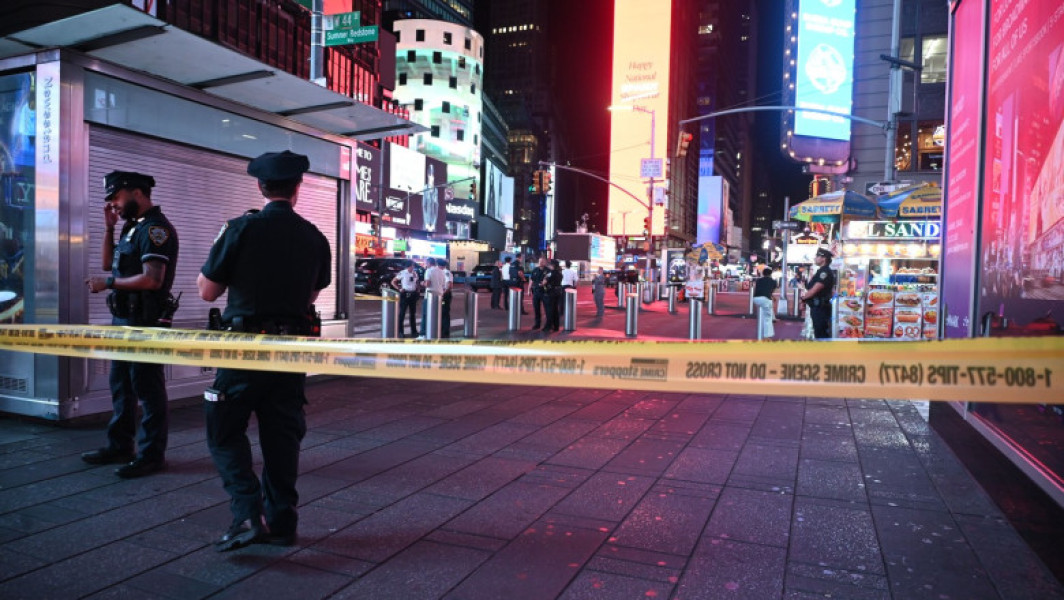 schimb de focuri în Times Square, New York