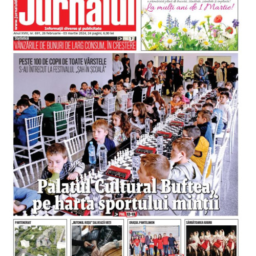 Astăzi a fost lansat Jurnalul de Ilfov nr. 691, în format tipărit.